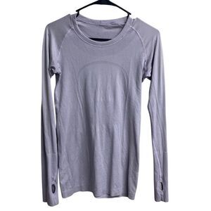 Lululemon swiftly tech lavender long sleeve activewear top size 6